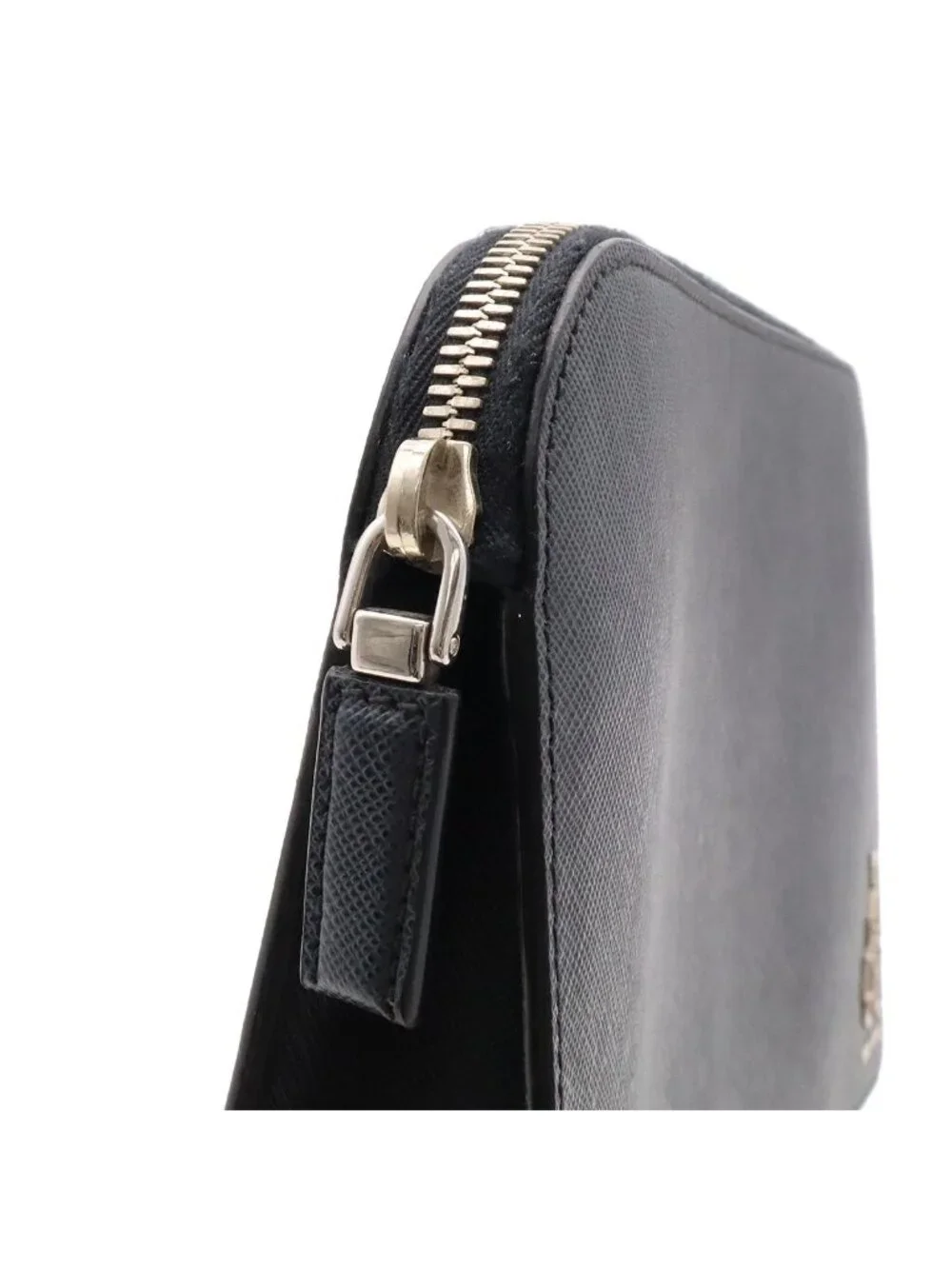 Prada Porter Collaboration Saffiano Clutch Leather Navy Silver